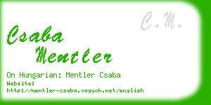 csaba mentler business card